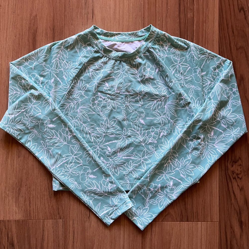 JOLYN Moana Long Sleeved Crop Rashie - Del Mar - US size S